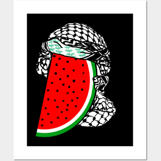 Watermelon Keffiyeh - Half Wrap - Front Posters and Art